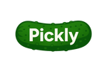 Pickly text inside horizontal pickle logo